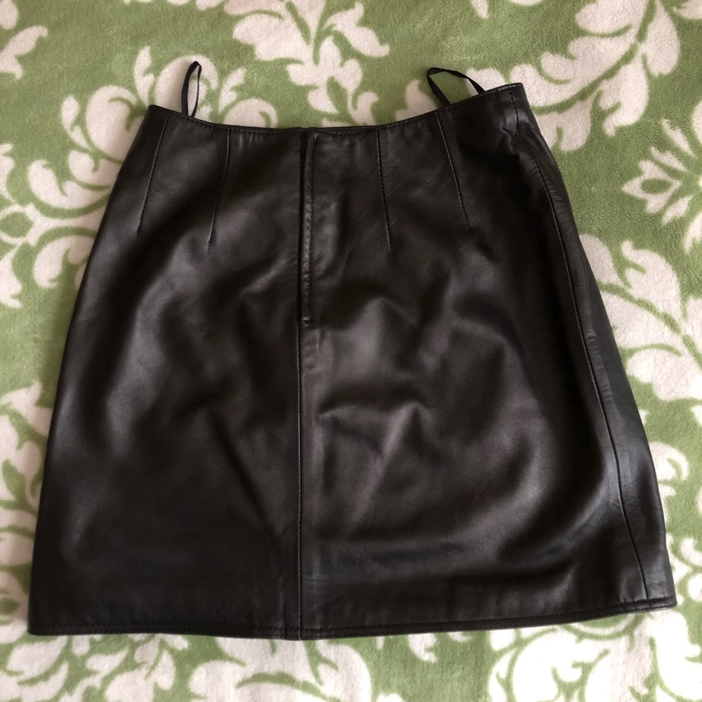 High-Waisted Leather Mini Skirt